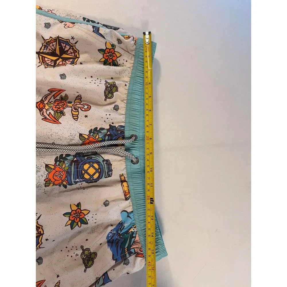 Maamgic SeaBorn Sea Voyage Nautical Print Swim Trunks Men's XL